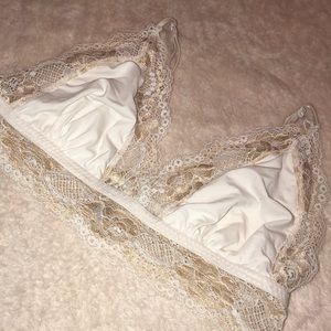Gold/ cream lace Bralette